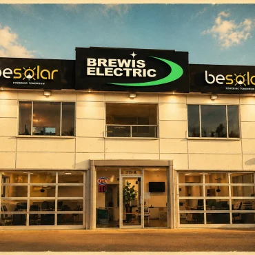Modern storefront featuring custom 3D dimensional signage and branded company vehicle.