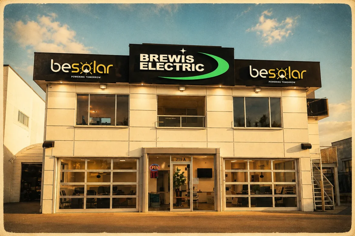 Modern storefront featuring custom 3D dimensional signage and branded company vehicle.
